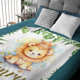 Personalized Customized Name Baby Blanket - Baby Lion